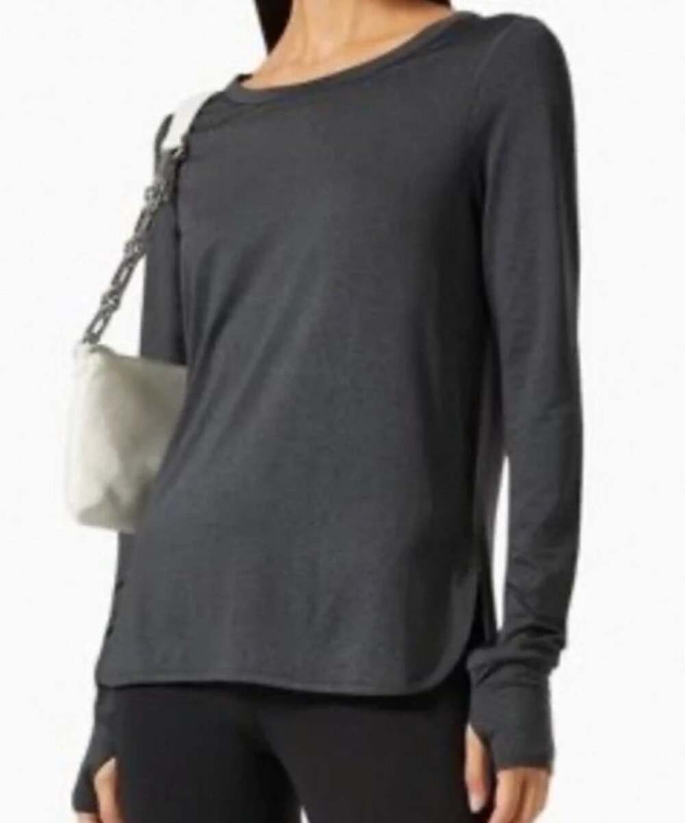Varley Gray Long Sleeve Kearney Workout T-Shirt Top XS